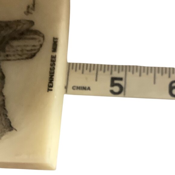 Vintage Tennessee Mint Marble Owl Plaque James Dodson 4” x 3” Freestanding - Picture 6 of 7